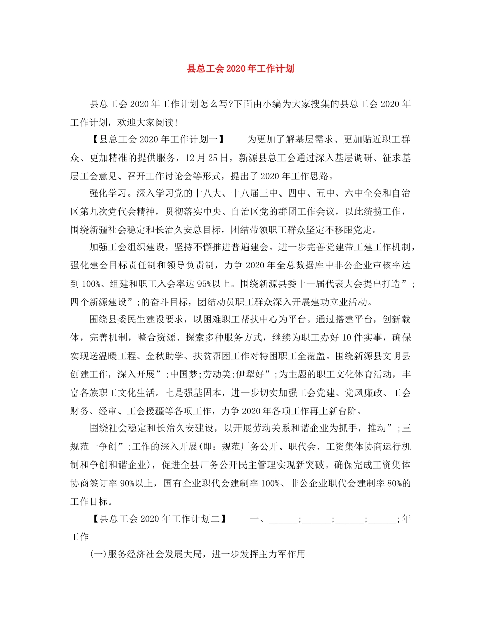 县总工会2024年工作计划 _第1页