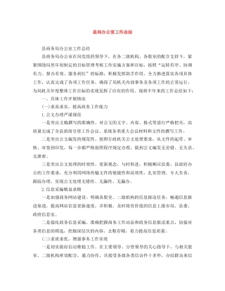县局办公室工作总结 