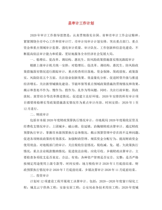 县审计工作计划 
