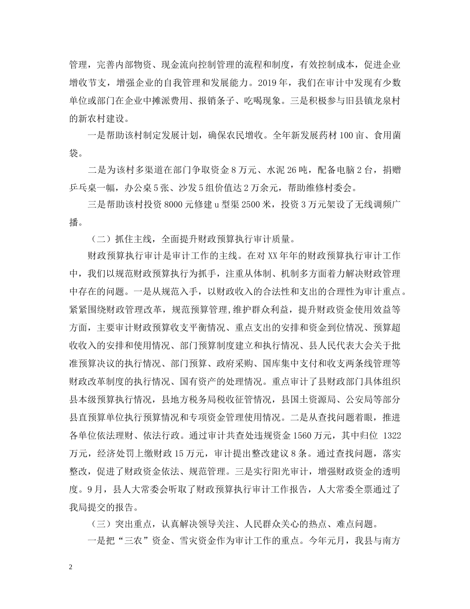 县审计局审计工作总结范文 _第2页