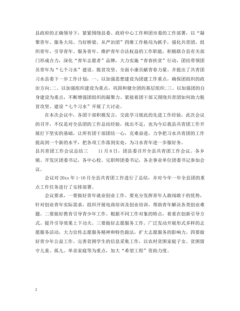 县共青团工作会议总结 _第2页