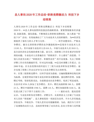 县人事局2024年工作总结-职称竞聘激活力 科技下乡结硕果 