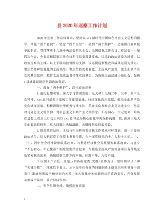 县2024年巡察工作计划 