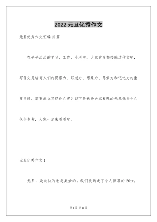 2024元旦优秀作文_2