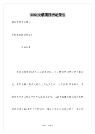 2024大学团日活动策划