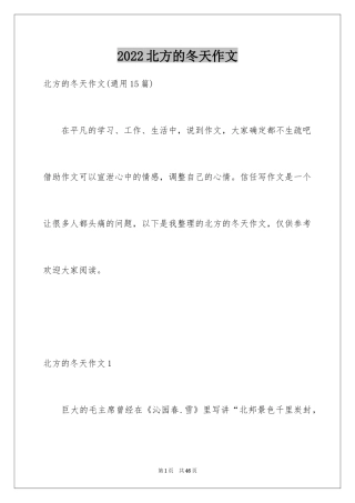 2024北方的冬天作文_1