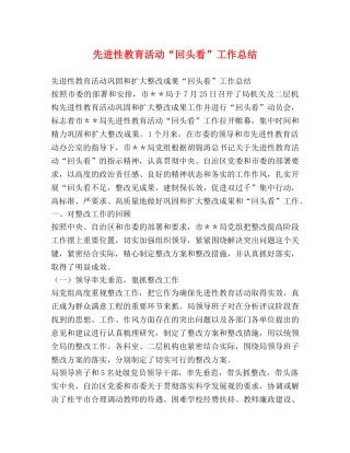 先进性教育活动“回头看”工作总结2 