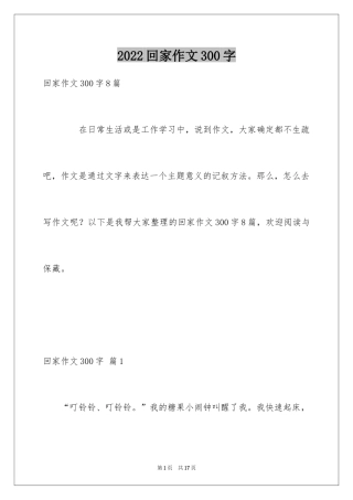 2024回家作文300字