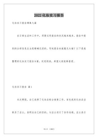 2024化妆实习报告