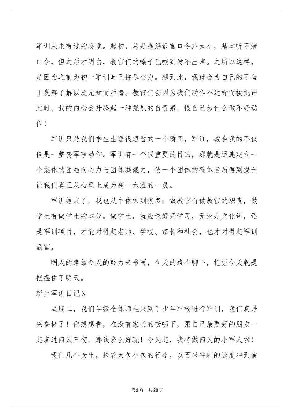 新生军训日记_第3页