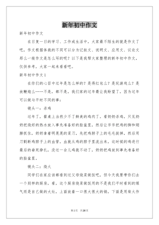 新年初中作文