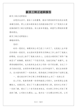 新员工转正述职报告