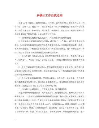 乡镇长工作自我总结 