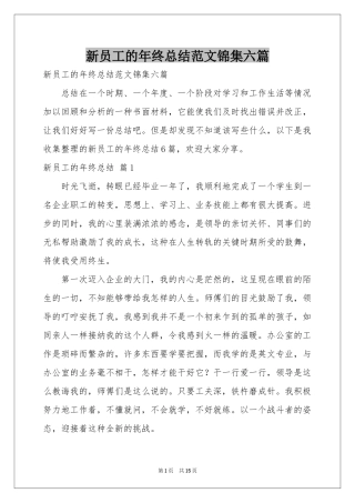 新员工的年终参考总结范本锦集六篇