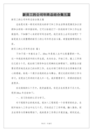 新员工的公司年终参考总结合集五篇
