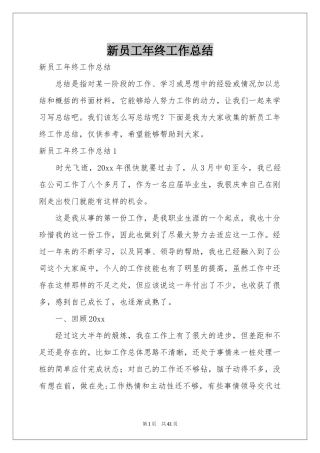 新员工年终工作参考总结