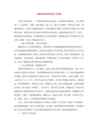 乡镇老年体协的年度工作总结 