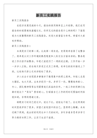 新员工实践报告