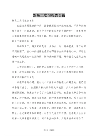 新员工实习报告3篇