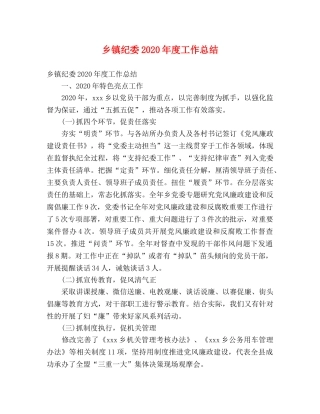 乡镇纪委2024年度工作总结 (2) 