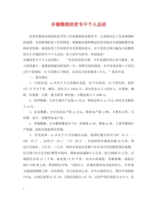 乡镇精准扶贫专干个人总结 
