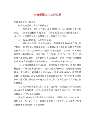 乡镇爱国卫生工作总结 (2) 