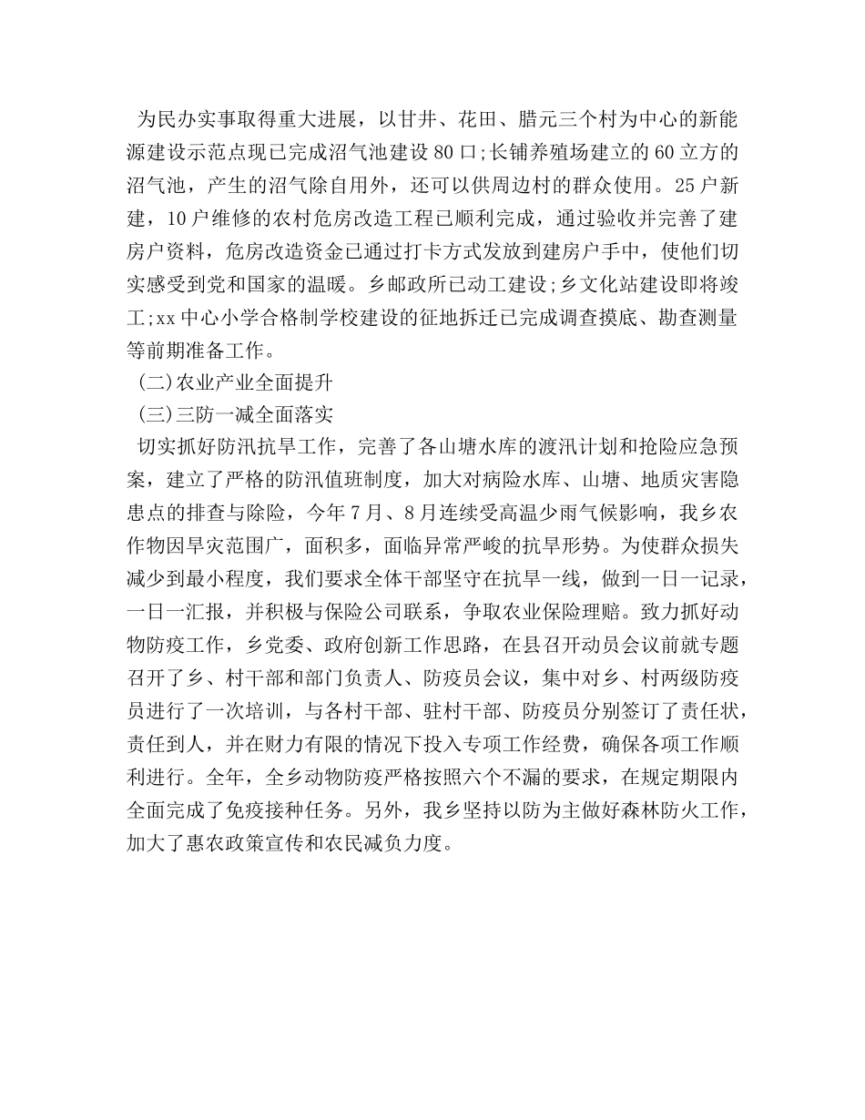 乡镇政府2024年度工作总结 _第3页
