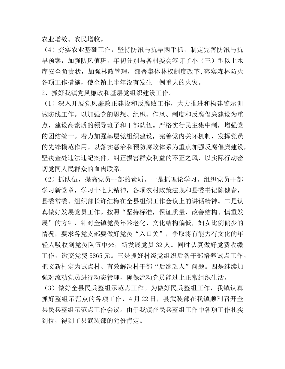 乡镇政府2024年上半年工作总结(1) _第2页
