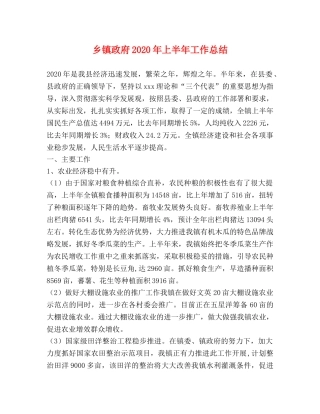 乡镇政府2024年上半年工作总结(1) 