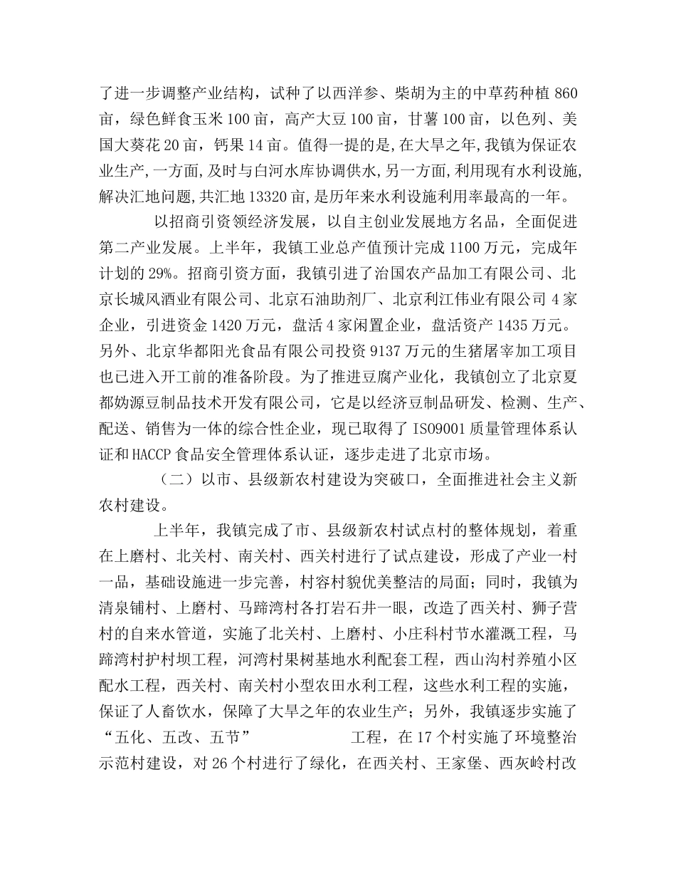乡镇政府2024年上半年工作总结 _第2页