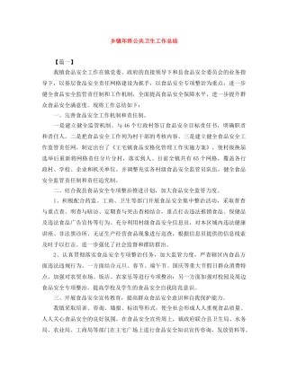 乡镇年终公共卫生工作总结 