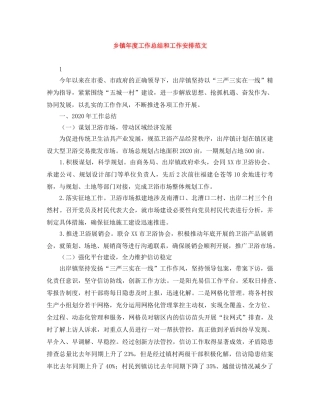 乡镇年度工作总结和工作安排范文 