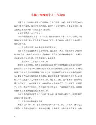 乡镇干部精选个人工作总结 