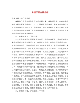 乡镇干部自我总结 