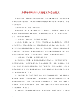 乡镇干部年终个人精选工作总结范文 