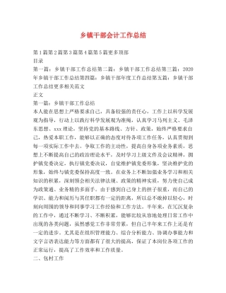 乡镇干部会计工作总结 