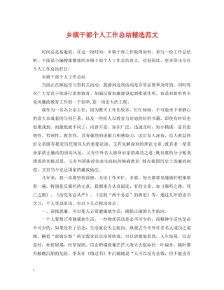 乡镇干部个人工作总结精选范文 