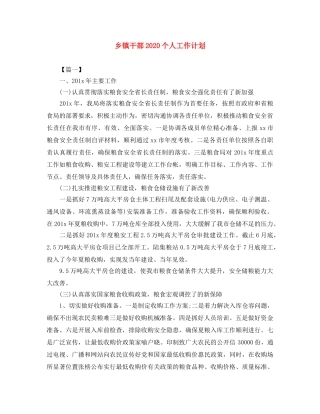 乡镇干部2024个人工作计划 