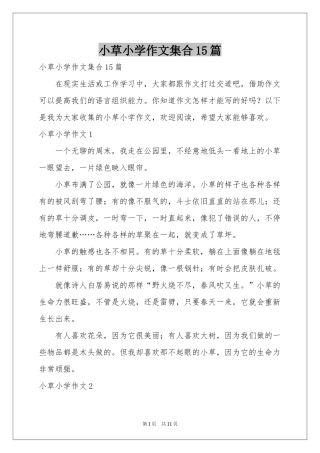小草小学作文集合15篇