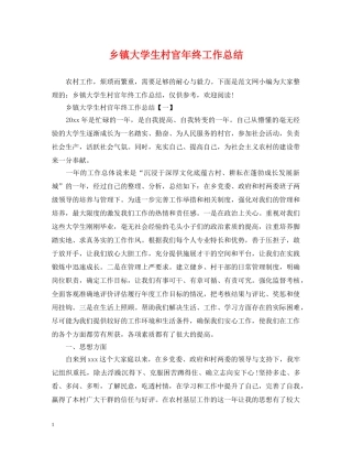 乡镇大学生村官年终工作总结 