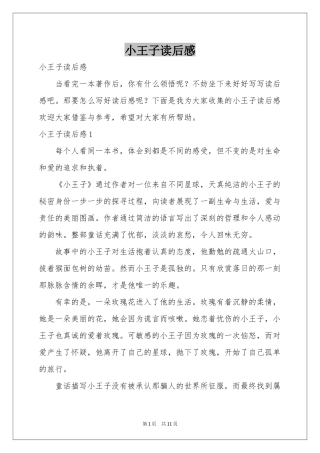 小王子读后感