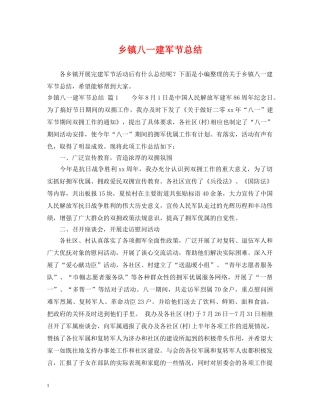 乡镇八一建军节总结 