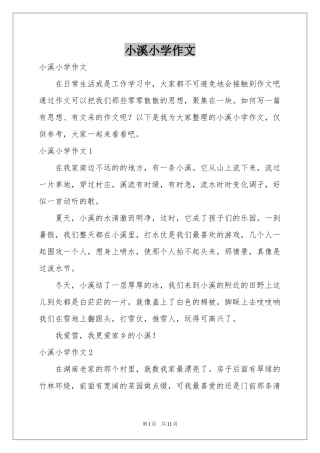 小溪小学作文