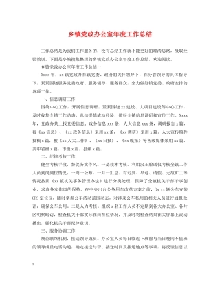 乡镇党政办公室年度工作总结 
