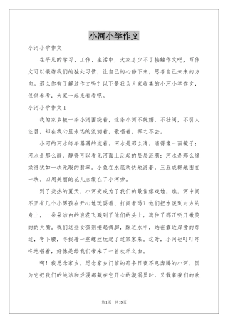 小河小学作文
