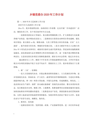 乡镇党委办2024年工作计划 (2) 