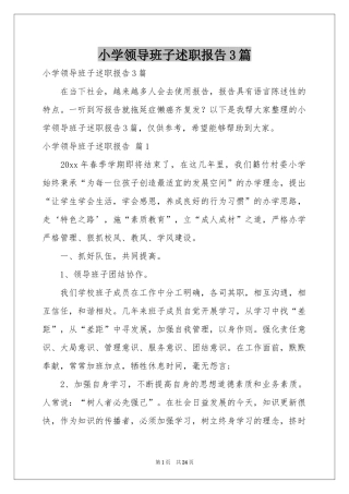 小学领导班子述职报告3篇