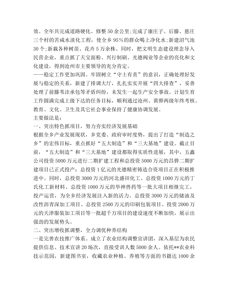 乡镇人民政府2024年度工作总结及2024年工作要点 _第2页