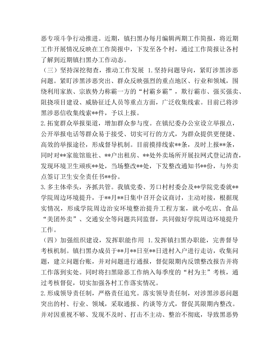 乡镇2024年扫黑除恶工作总结和2024年工作计划 _第2页