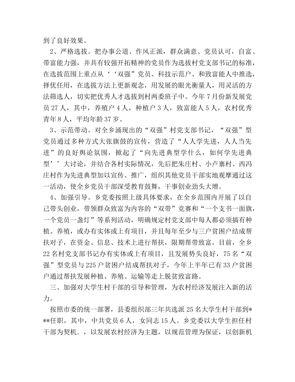 乡镇2024年上半年基层组织工作总结 _第3页
